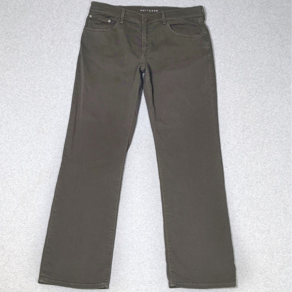 Mott & Bow Mercer Straight Jeans Mens Size 36x32  Military Green